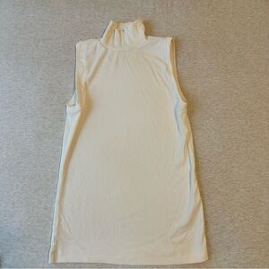 LOFT Cream Sleeveless Turtleneck Tank Top